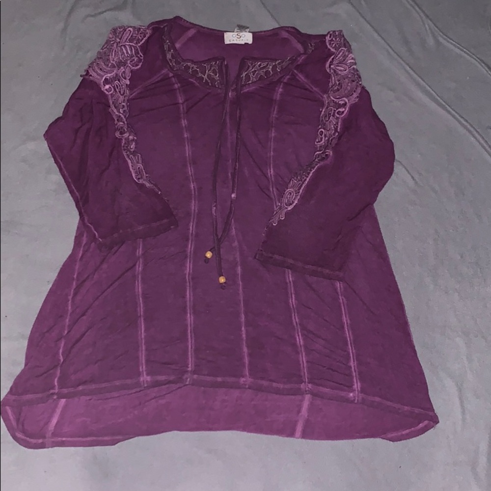 Long Sleeve Lacy purple shirt